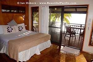 bed in the beachfront villa