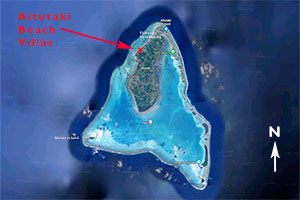 location of Aitutaki Beach Villas on the island