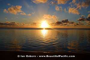 sunset at aitutaki beach villas